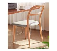 Lsoiup Chaise de Cuisine/Salle à Manger en Similicuir, Chaise d'appoint en Bois Massif avec Dossier, pour Chambre, Salon ou Coin Lecture, Grise - 1 pièce