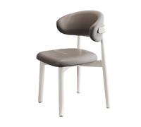 Lsoiup Chaise de Salle à Manger/Salon rembourrée, Dossier mi-Haut, Structure en Bois, Dossier incurvé et Assise rembourrée, Style Moderne sans accoudoirs, Vendue à l'unité, Grise