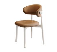 Lsoiup Chaise de Salle à Manger Style Ferme Moderne du Milieu du siècle, avec Dossier Confortable et Assise en Similicuir, Pieds en Bois Massif, Chaise d'appoint Robuste sans accoudoirs - 1 pièce