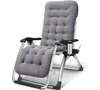 Lsoiup Chaise Pliante zéro gravité avec Coussin en Coton, Chaise inclinable de Jardin pour se détendre en Plein air en été
