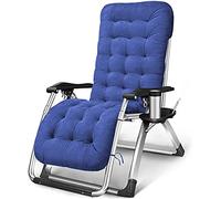 Lsoiup Chaise Pliante zéro gravité avec Coussin en Coton, Chaise inclinable de Jardin pour se détendre en Plein air en été