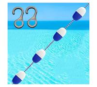 Lsoiup Corde de sécurité Flottante avec 2 Crochets, barrière Flottante réutilisable pour couloirs de Piscine, Cours d'eau et eaux Peu Profondes