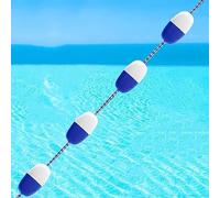Lsoiup Corde de sécurité Flottante pour la Natation, séparateurs de couloirs de Piscine de 23,8 m avec Crochets, marqueurs de couloirs de Natation Bleus et Blancs pour plages et piscines