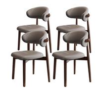 Lsoiup Lot de 4 chaises de Salle à Manger de Style Moderne du Milieu du siècle avec Dossier incurvé, Chaise sans accoudoirs revêtue de Cuir PU avec Pieds en Bois Massif