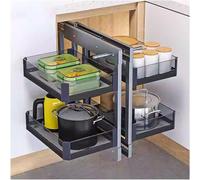 Lsoiup Organisateur d'angle mort, support de rangement coulissant robuste à 4 étagères for armoire de cuisine(700)