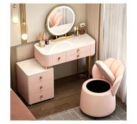 Lsoiup Table de Maquillage avec tiroirs, Armoire de Rangement et Commode, Grande Coiffeuse avec 6 tiroirs, Table de Toilette avec Grand Miroir et lumières 3 Couleurs for Filles(L:100cm)
