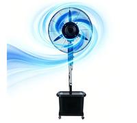 Lsoiup Ventilateur Brumisateur 42L à Eau, 3 Vitesses, Tige Télescopique 160-200 cm, Oscillation 90° + Inclinaison 30°, Roulettes, Rafraîchisseur d'air Ventilateur sur Pied pour Garage(Ø81cm)