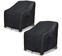 LSongSKY Lot de 2 Housses de Chaise Adirondack imperméables et résistantes pour extérieur, Noir, 76,2 x 86,4 x 91,4 cm (l x P x H)