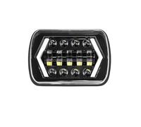 Lspbfkq phares avant Phare Rectangulaire Carré Avec Clignotant Et Feu Jour Simple (DRL) 5x7 55W À LED Pour Jeep Pour Cherokee XJ Feux avants auto(1X headlight A)