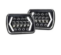 Lspbfkq phares avant Phare Rectangulaire Carré Avec Clignotant Et Feu Jour Simple (DRL) 5x7 55W À LED Pour Jeep Pour Cherokee XJ Feux avants auto(2X headlight A)