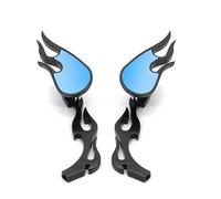 Lspbfkq Retroviseur Moto Embout de Guidon pour Rétroviseurs pour Universels Chromés Billettes 8 Mm 10 Mm, Tiges Flammées 3D Flames(Noir)