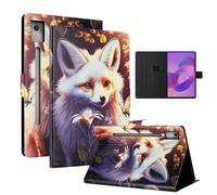 LSPCASA Coque pour Lenovo Idea Tab Pro (12,7 Pouces 2025) Lenovo Idea Tab Pro(TB-373FU TB-375FC) Premium PU Cuir avec Fente pour Carte et Support Tablette Housse Étui-Renard des Fleurs
