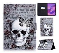LSPCASA Coque pour Lenovo Idea Tab Pro 12,7 Pouces 2025 TB-373FU TB-375FC Lenovo Idea Tab Pro 12.7" Housse Tablette Protection PU Cuir Fente pour Carte Support Flip Portefeuille Étui Crâne