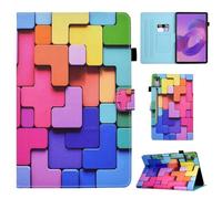 LSPCASA Coque pour Lenovo Idea Tab Pro 12,7 Pouces 2025 TB-373FU TB-375FC Lenovo Idea Tab Pro 12.7" Housse Tablette Protection PU Cuir Fente pour Carte Support Flip Portefeuille Étui Carrés colorés