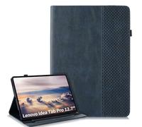 LSPCASA Coque pour Lenovo Idea Tab Pro 12.7 Pouces 2025 TB373FU TB375FC Étui Lenovo Idea Tab Pro 12.7" PU Protection Cuir de Protection avec Porte-Stylo Support Portefeuille Tablette Housse Bleu