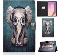 LSPCASA Coque pour Lenovo Tab M9 9 Pouces TB310FU 2023 Housse Tablette Lenovo Tab M9 9" Protection PU Cuir avec Fente pour Carte Support Flip Portefeuille Étui Éléphanteau