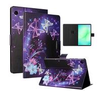 LSPCASA Coque pour Samsung Galaxy Tab A11 8,7 Pouces 2025 SM-X133/SM-X135/Galaxy Tab A9 8.7" Housse PU Cuir avec Support Fente Carte Flip Cover Protection Étui Papillon Violet