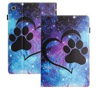 LSPCASA Coque pour Samsung Galaxy Tab A11 Plus 11 Pouces 2025 SM-X230/235/X236/Tab A9 Plus 2023 Housse PU Cuir avec Support Flip Cover Protection Étui pour Galaxy Tab A11+ Patte de Chat Coeur