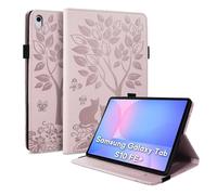 LSPCASA Coque pour Samsung Galaxy Tab S10 FE+ 2025 13.1 Pouces Étui en Cuir PU Housse de Protection pour Galaxy Tab S10 FE Plus SM-X620 X626 X626B avec Porte-Stylo et Support Tablette Case Rose