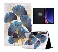 LSPCASA Coque pour Samsung Galaxy Tab S10 FE/S9 FE/S9 10.9 Pouces PU Leader avec Support et Carte Étui Housse Protection Compatible(SM-X520/X526B SM-X510/X516B SM-X710/X716B) -Feuille d'or
