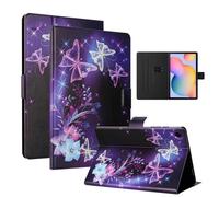 LSPCASA Coque pour Samsung Galaxy Tab S6 Lite 10.4 Pouces PU Matérielle Coque Tablette Galaxy Tab S6 Lite Fonction Support TPU Housse, Papillon Violet