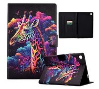 LSPCASA Coque Tablette Samsung Tab A7 Compatible Samsung Galaxy Tab A7 10.4 Pouces 2022/2020 Cuir PU Housse Tablette avec Fentes Support Fonction Support Compatible SM-T500/T509/T505 -Girafe colorée