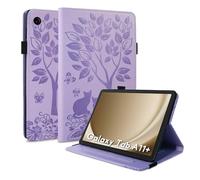 LSPCASA Étui pour Samsung Galaxy Tab A11+/A11 Plus 11" 2025 Étui SM-X230 SM-X235 SM-X236B Folio à rabat en cuir synthétique avec fonction support et compartiments pour cartes Violet
