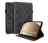 LSPCASA Étui pour Samsung Galaxy Tab A9 Plus/Tab A9+ SM-X210/X215/X216B Fonction du Support Coque Tablette Samsung Tab A9 Plus avec Fente pour Carte Housse Protection Noir