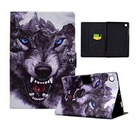 LSPCASA Étui pour Samsung Galaxy Tab A9+ / Samsung Galaxy Tab A9 Plus 11.0 SM-X210/X215/X216B Coque Tablette Samsung A9 Plus avec Fonction Veille/Réveil Auto Béquille Housse Chien-Loup