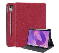 LSPCASA Housse pour Lenovo Idea Tab Pro 12,7 pouces 2025 TB373FU TB375FC en similicuir avec porte-stylo et fonction support, ultra fine, housse à rabat pour Lenovo Idea Tab Pro, couleur : rouge
