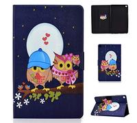 Lspcase Coque Galaxy Tab A 2019 PU Cuir Flip Housse Étui Cover Case Support Coque de Tablet avec Porte-Cartes pour Samsung Galaxy Tab A 10.1 Pouces SM-T510 / SM-T515 (2019) Une Paire de Chouettes
