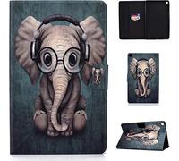 Lspcase Coque Galaxy Tab A 2019 PU Cuir Flip Housse Étui Cover Case Support Coque de Tablet avec Porte-Cartes pour Samsung Galaxy Tab A 10.1 Pouces SM-T510 / SM-T515 (2019) Bébé Éléphant