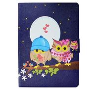 Lspcase Coque Huawei Media T3 10 9.6 Pouces Etui Flip Cover Coque en Cuir PU avec TPU Silicone Housse Stand Support，Fonction Sommeil/Réveil Automatique et Carte de Crédit Slot - Une Paire de Chouettes