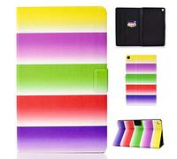 Lspcase Coque Samsung Galaxy Tab S5e 10.5 Pouces SM-T720 / SM-T725 Cuir PU Housse Magnétique Stand Flip Etui de Protection avec Fonction Réveil/Sommeil Auto und Porte-Stylo - Arc en Ciel