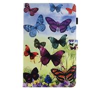 Lspcase Custodia Galaxy Tab E 9.6 Pouces Etui en Cuir PU Flip Portefeuille Housse avec Fente pour Carte et Porte-Stylo per Samsung Galaxy Tab E 9.6 Pouces SM-T560 SM-T561 Papillon