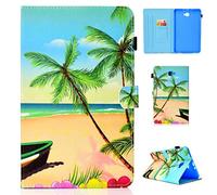 Lspcase Etui Samsung Tab A6 10.1 Pouces, Flip Smart PU Leather Silicone Interne Fonction Stand Housse Coque Protection pour Samsung Galaxy Tab A6 10.1 Pouces SM-T580 SM-T585 2016 Plage