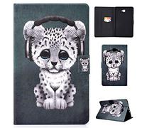 Lspcase Etui Samsung Tab A6 10.1 Pouces, Flip Smart PU Leather Silicone Interne Fonction Stand Housse Protection pour Samsung Galaxy Tab A6 10.1 Pouces SM-T580 SM-T585 2016 Bébé Léopard