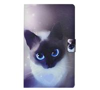 Lspcase Etui Samsung Tab A6 10.1 Pouces, Flip Smart PU Leather Silicone Interne Fonction Stand Housse Protection pour Samsung Galaxy Tab A6 10.1 Pouces SM-T580 SM-T585 2016 Chat Noir