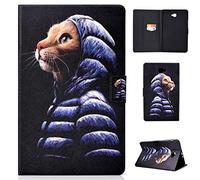 Lspcase Etui Samsung Tab A6 10.1 Pouces, Flip Smart PU Leather Silicone Interne Fonction Stand Housse Protection pour Samsung Galaxy Tab A6 10.1 Pouces SM-T580 SM-T585 2016 Chat Habillé