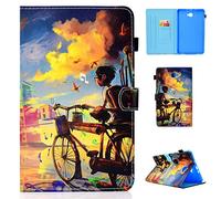 Lspcase Etui Samsung Tab A6 10.1 Pouces, Flip Smart PU Leather Silicone Interne Fonction Stand Housse Coque Protection pour Samsung Galaxy Tab A6 10.1 Pouces SM-T580 SM-T585 2016 Peinture à Impression