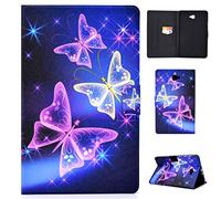 Lspcase Etui Samsung Tab A6 10.1 Pouces, Flip Smart PU Leather Silicone Interne Fonction Stand Housse Protection pour Samsung Galaxy Tab A6 10.1 Pouces SM-T580 SM-T585 2016 Papillon Flash