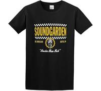 LSQ&SL HOUKAI Men's Soundgarden Checkers Spring Tour Cotton T Shirt Manches Courtes(Large)