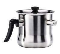 LSQXSS Casserole à Lait à Double paroi, en Acier Inoxydable 304, Type Bain-Marie, avec sifflet, Compatible plaques électriques, à gaz et à Induction - 1 Litre