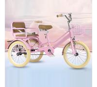 LSQXSS Cruiser trísúkkla til ferðing OG innkeyp,3 hjól súkkla við baksetri, baksetri við belti OG armlen, einbremsa, Ride-on Trike við pedalum, framman OG bakkurvar