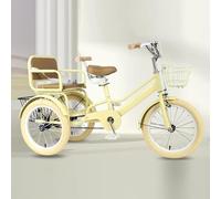 LSQXSS Cruiser trísúkkla til ferðing OG innkeyp,3 hjól súkkla við baksetri, baksetri við belti OG armlen, einbremsa, Ride-on Trike við pedalum, framman OG bakkurvar