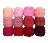 LSQXSS Kit de fil acrylique pour crochet et tricot pour débutants,fil 8 brins pour pistolet à touffeter,tricot à la main d'écharpes et de bonnets,fil pour la fabrication de tapis,7 onces par écheveau