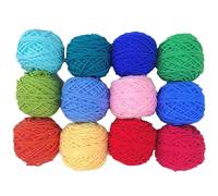 LSQXSS Laine à crocheter à l'aiguille à punch, couleurs assorties, 5 brins, grosse laine pour tricoter des écharpes et des bonnets à la main, poupée au crochet, 20 g par écheveau, 100% acrylique