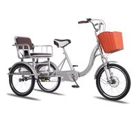LSQXSS Tricycle Cruiser pour traîner et Voyager, vélo à 3 Roues pour Adultes et Personnes âgées,Double Frein,Fourche Avant à Absorption des Chocs