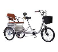 LSQXSS Tricycle pour Personnes âgées avec Changement de Vitesse à 6 Vitesses,Fourche Avant à Amortisseur, Tricycle de croisière pour se détendre et Voyager, vélos à 3 Roues avec siège arrière