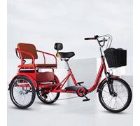 LSQXSS Tricycle pour Personnes âgées avec Changement de Vitesse à 6 Vitesses,Fourche Avant à Amortisseur, Tricycle de croisière pour se détendre et Voyager, vélos à 3 Roues avec siège arrière